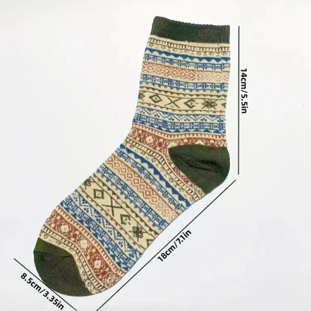 NEW 5 Pairs Geometric Pattern Socks Women's Size 9-11
